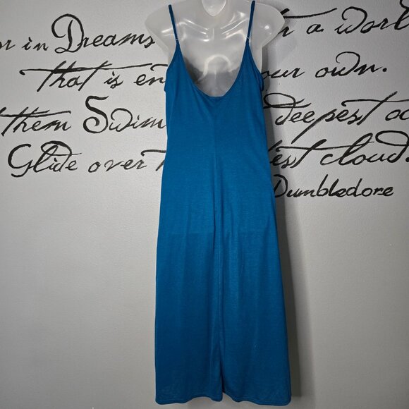 Natori Slinky Long Nightgown With Lace and Robe Set, Peignoir Set, Deep Teal M/L - Picture 9 of 12